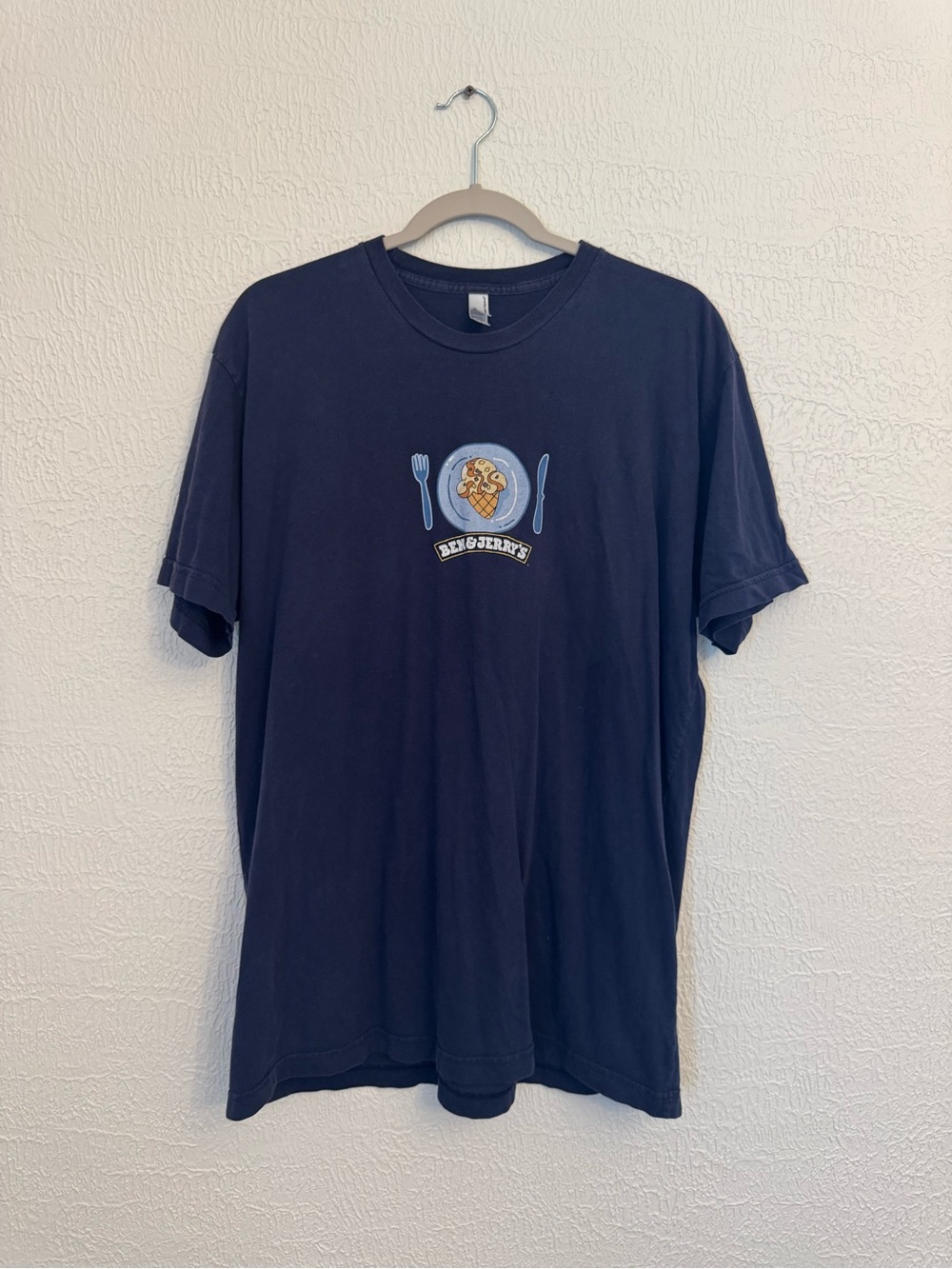 Vintage Ben & Jerrys Ice Cream Navy Short-Sleeve Logo Tee